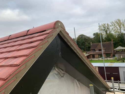 This is a photo of a new gable roof installation. This work was carried out by Hinckley Roofing