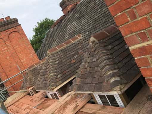 This is a photo of a roof repair. This work was carried out by Hinckley Roofing