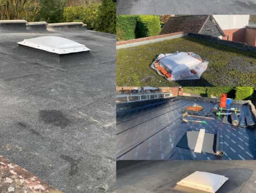 This is a photo of a new new felt roof installation. This work was carried out by Hinckley Roofing